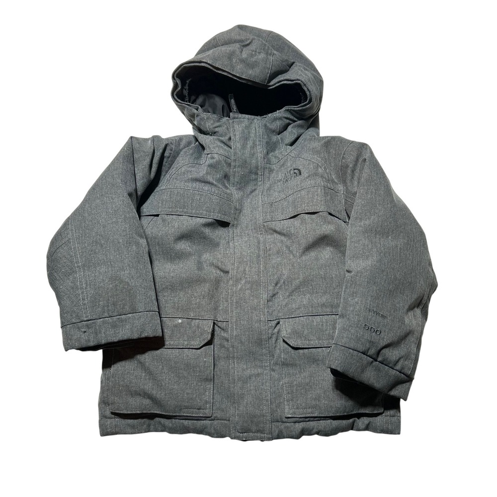 The North Face Toddler DryVent 550 Down Jacket Grey Herringbone Parka 4T/4B